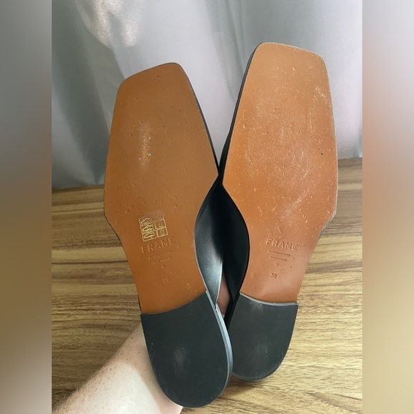 Frame Denim Black Leather Mules - Picture 7 of 7